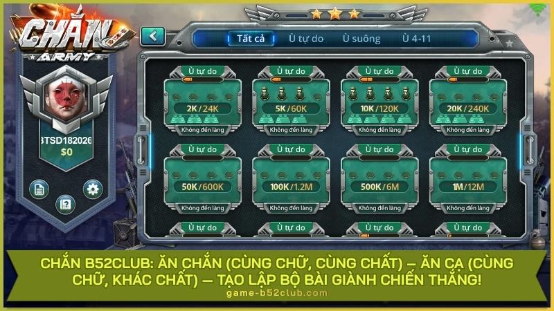 Chắn B52Club: Ăn Chắn (cùng chữ, cùng chất) – Ăn Cạ (cùng chữ, khác chất) — Tạo lập bộ bài giành chiến thắng!