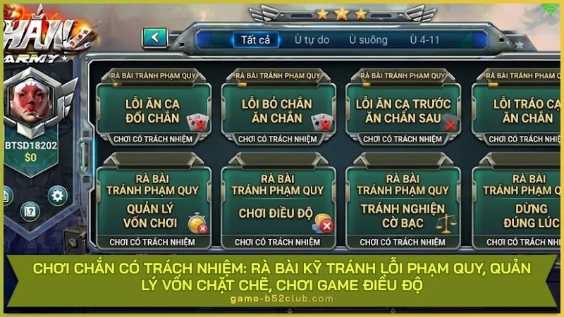 Chơi Chắn có trách nhiệm: Rà bài kỹ tránh lỗi phạm quy, quản lý vốn chặt chẽ, chơi game điều độ!