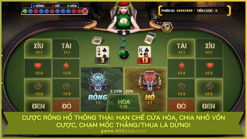 Cược Rồng Hổ thông thái: Hạn chế cửa Hòa, chia nhỏ vốn cược, chạm mốc thắng/thua là dừng!